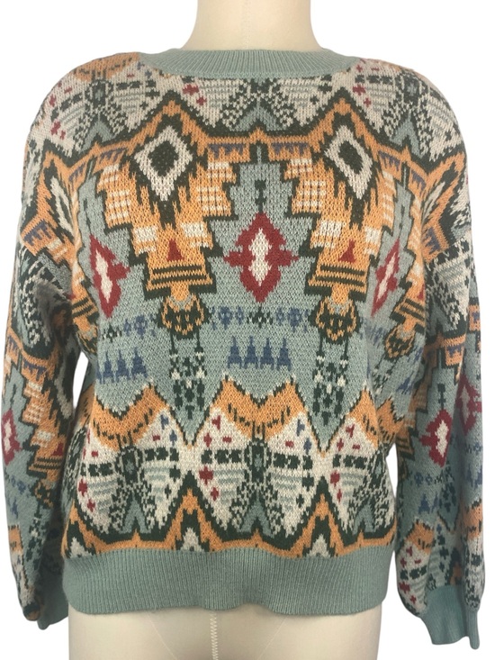 Rock & Roll Denim Sweaters - Rock & Roll Denim Multicolor Southwestern Pattern Knit Sweater Women’s Small